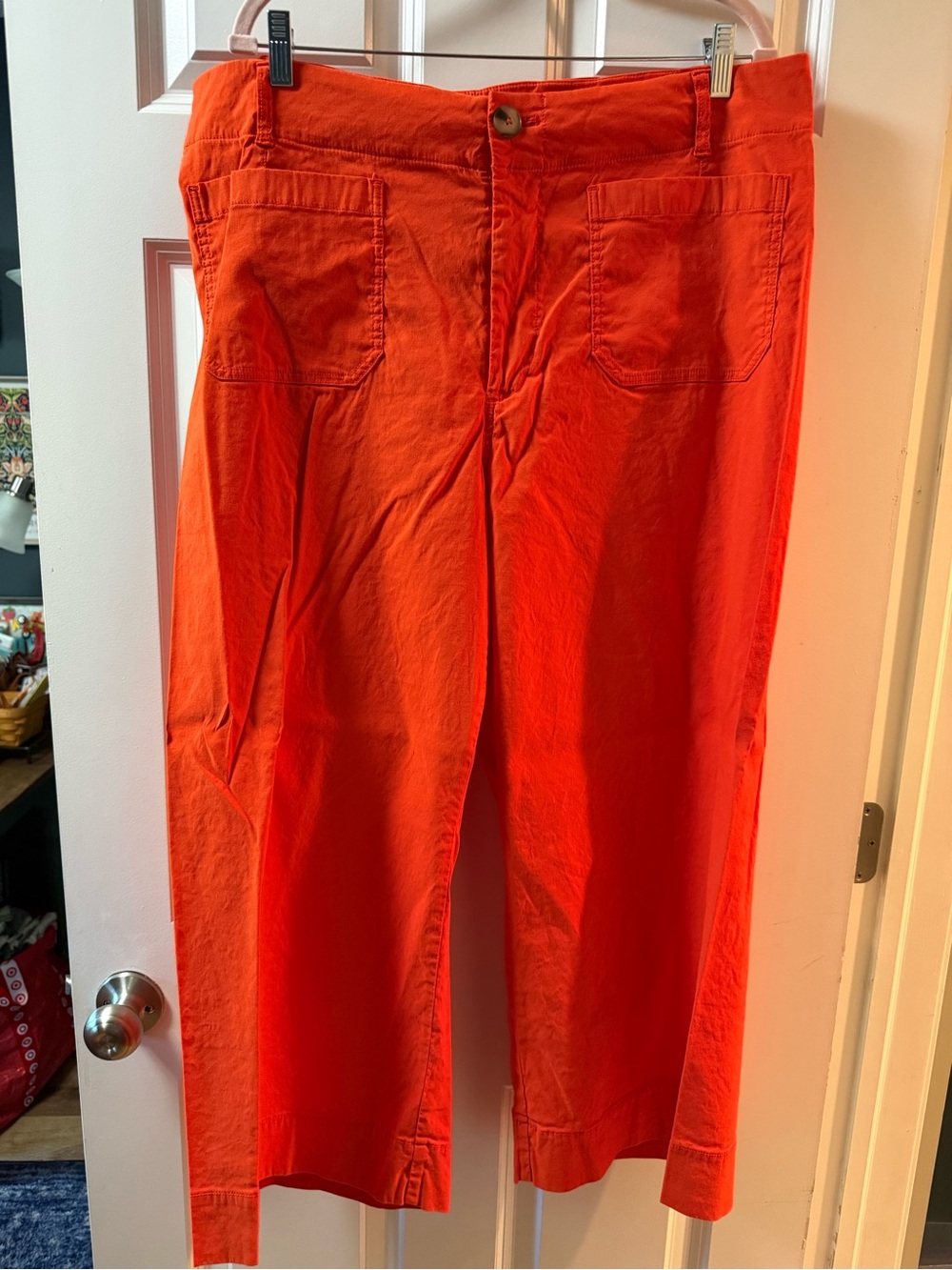 Anthropologie Vibrant Orange Colette Capris